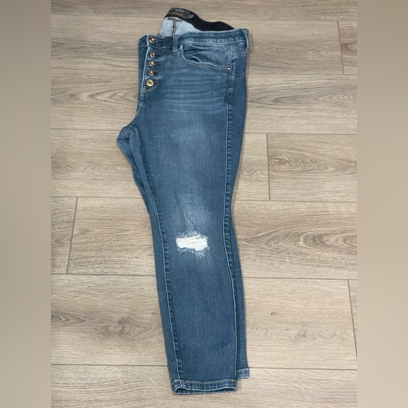 Torrid High Rise Distressed Blue Jeans - Picture 4 of 8